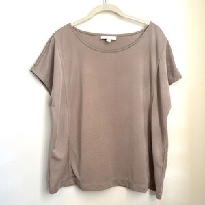 J Jill, Pure Jill Sand Washed Short Sleeve top Taupe